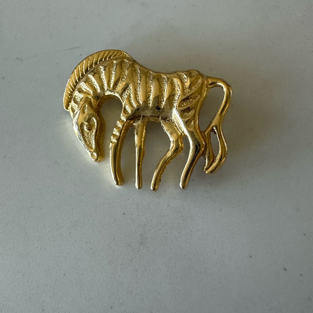 Gold Horse Brooch